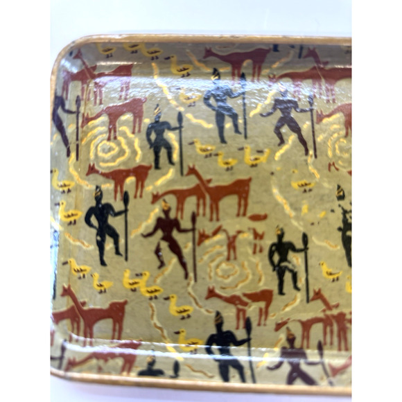 60's MCM Mini Serving Tray Alcohol Proof Tray Japan 8" x 5" Kitschy Cute DUCKS - Picture 7 of 7